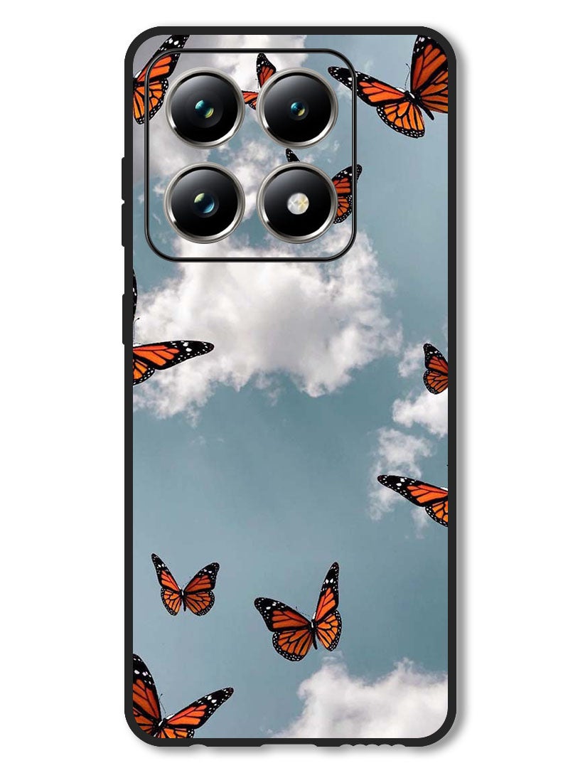Theodor Case Compatible with Xiaomi 14T Protection Shockproof Bumper Cover Butterfies - Image 1