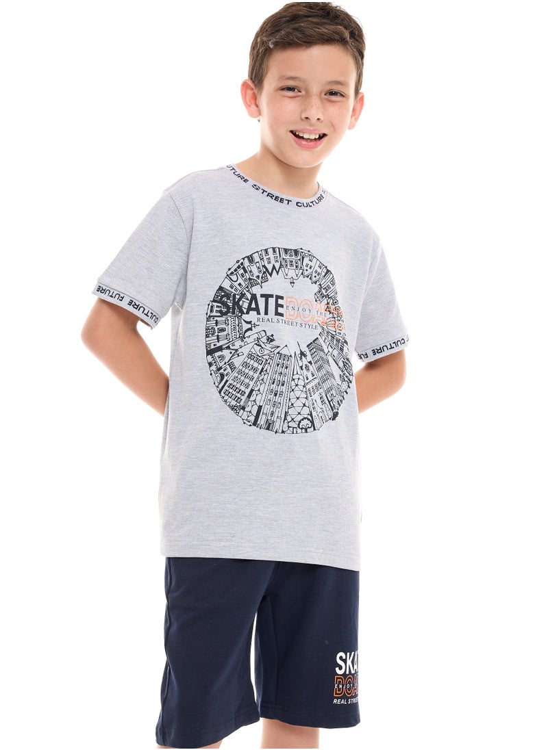 Boys 2-Piece Set T-Shirt & short for (6-12 Years) Grey & Navy - pzsku/Z63C38A34F57BC5E39E9CZ/45/_/1738304201/2a7d8c94-7c2b-4d7a-a16c-7afe4bf57ed2