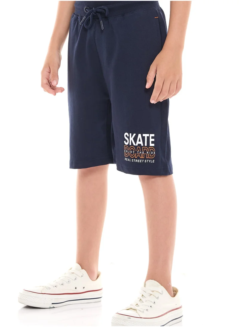 victor and jane Boys 2-Piece Set T-Shirt & short for (6-12 Years) Grey & Navy