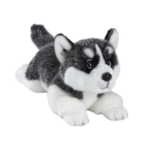 CU-MATE CUMATE 16 Plush Siberian Husky Dog Toys SimulationRealistic Lifelike Soft Stuffed Animal Dog Handmade Lying Stuffed Dog Toys Present Gift for Boys and Girls - Image 1