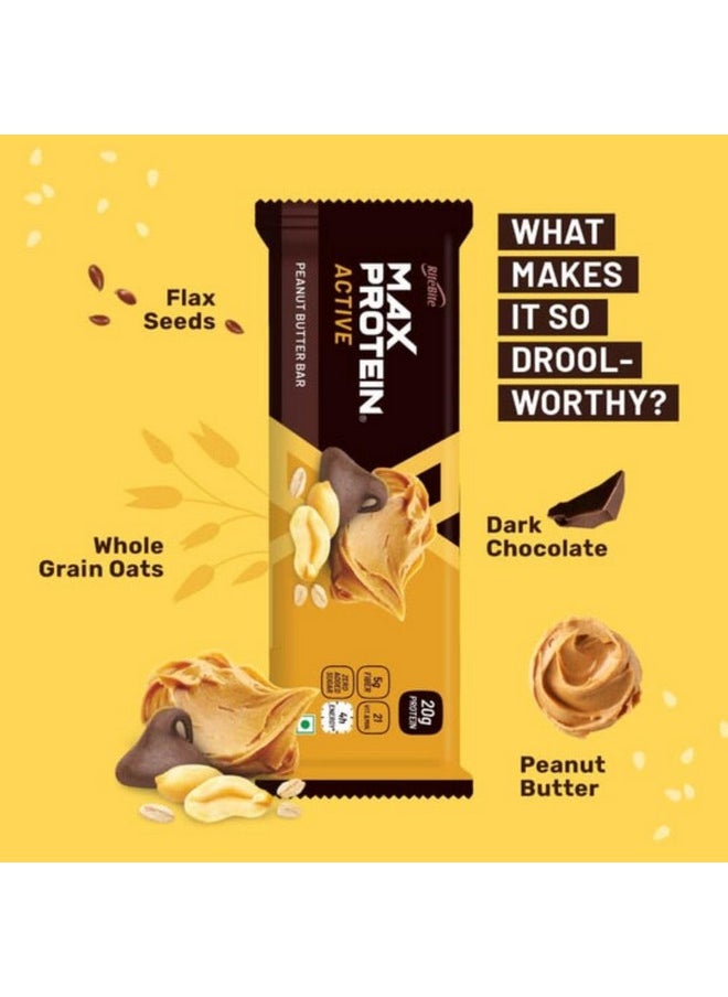 RiteBite Max Protein Active Peanut Butter Protein Bars With 20G Protein, 5G Fiber & 21 Vit. & Minerals | 0 Added Sugar, No Cholesterol & Trans Fat For Upto 4H Of Energy, Healthy Snack, 70G (Pack Of 6)  - Image 3