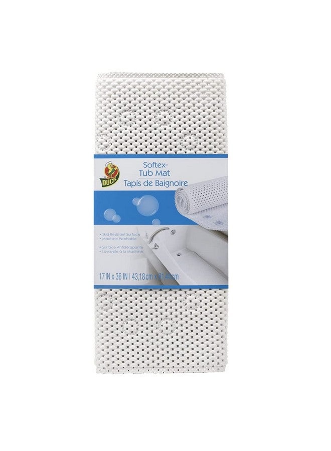 Duck Duck Brand Softex Bath Mat, 17 x 36 Inches, White, Skid Resistant (393477) - Image 1