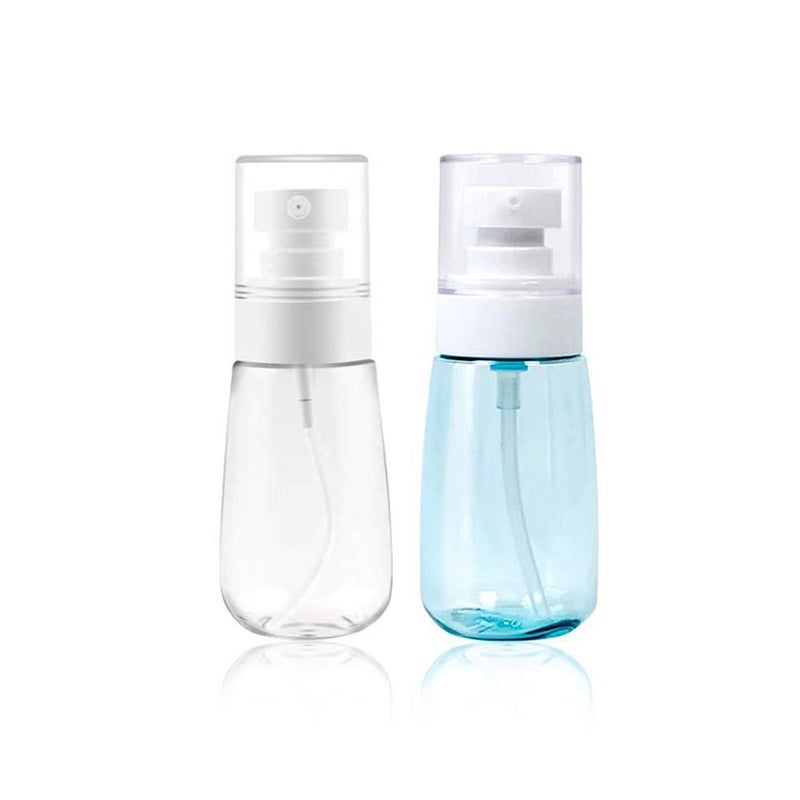 GBSTORE 2 Pcs 60 ML Lotion Bottle Plastic Airless Pump Bottle Refillable Travel Container Dispenser for Shampoo Conditioner Lotion Face Body WashWhite  Light Blue