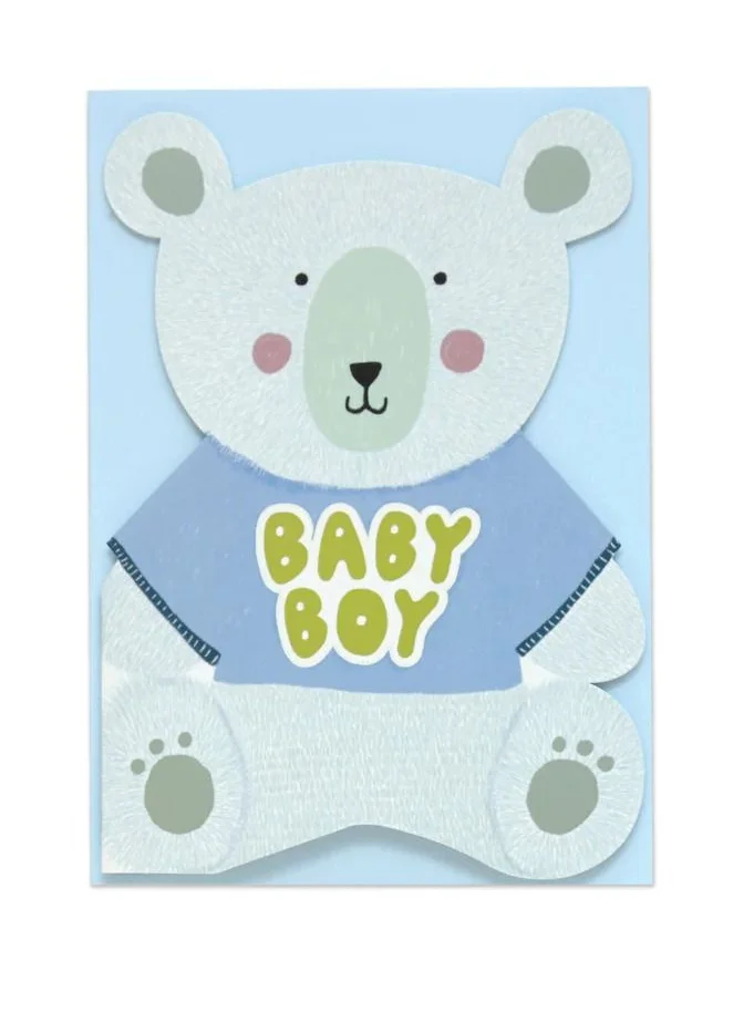 راسبيري بلوسوم Baby Boy Die Cut Greeting Card