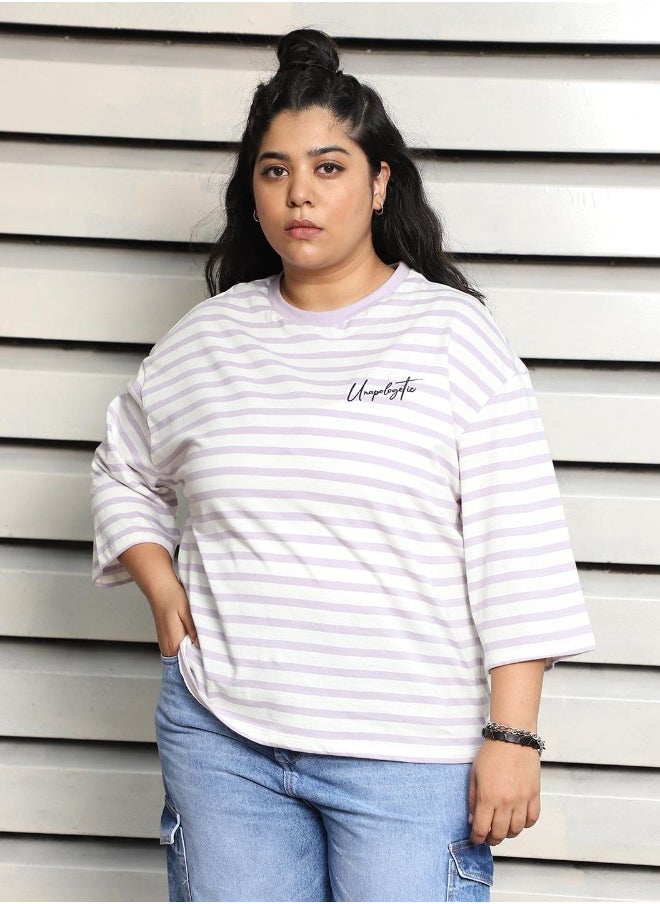 Women's Lavender Plus Size Oversized Body T-shirt - Trendy and Comfortable - pzsku/Z63C3B7B3949612454058Z/45/_/1729627806/23cae1fe-542f-4188-a3b7-fe4644009718