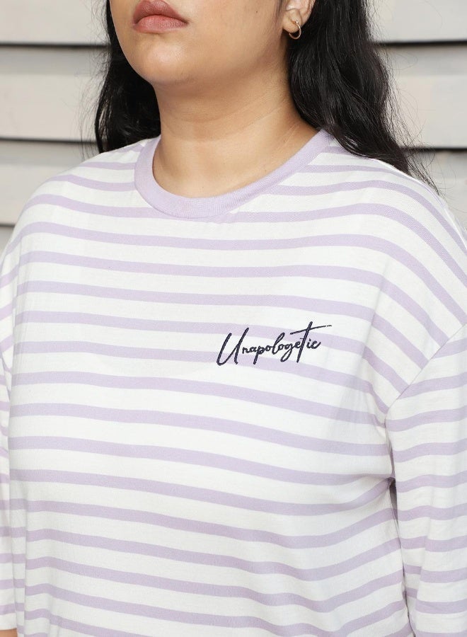 HIGH STAR Women's Lavender Plus Size Oversized Body T-shirt - Trendy and Comfortable - Image 5