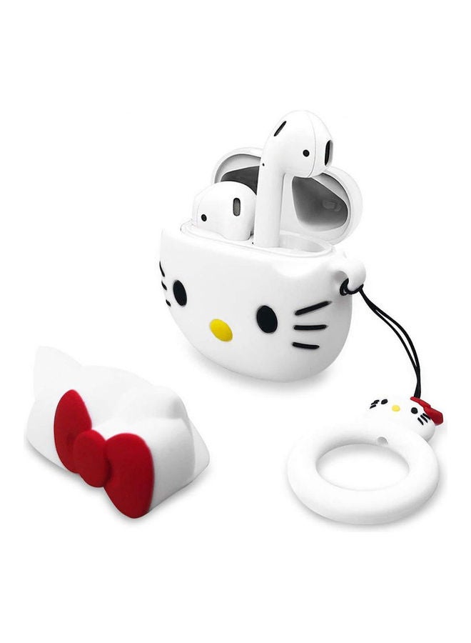 Aimax Apple AirPods 1 u0026 2 Case 3D Cute Cartoon Soft Silicone Hello Kitty Cover With Finger Ring Multicolour - Image 1