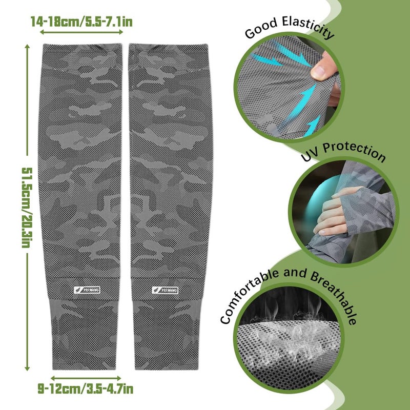 PALAY® Hand Gloves for Sun Protection Arm Sleeves for Men Women UV Protection Hand Sleeves with Thumb Hole Nylon Ice Silk Breathable Gloves for Bike Riding, Cycling, Golf, Outdoor Sports - Image 2