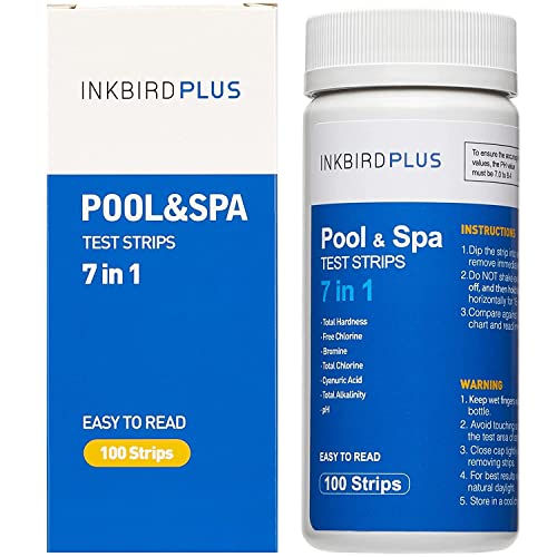 INKBIRDPLUS Pool and Spa Test Strips 100pcs 7 Way Pool Chemical Testing Kit Test Strips for Pools and Spa Hot Tubs - Image 2