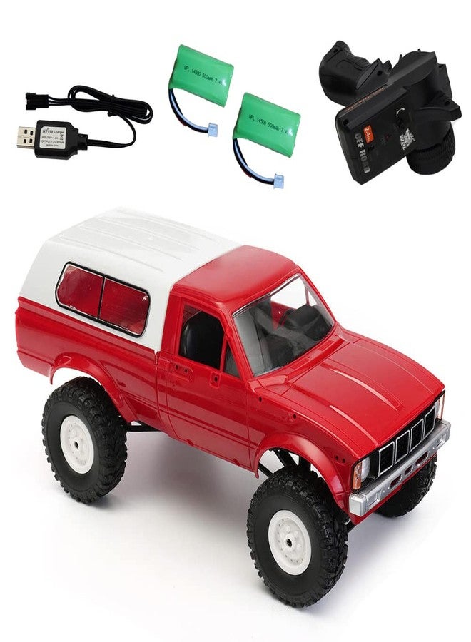 The perseids RC Rock Crawler RC Trucks 4x4 Pickup 1:16 Remote Control Car 2.4G Off-Road RC Crawler Semi Truck and Trailer All Terrain RTR Racing Vehicles Pickup with 2 Batteries (WPL C24) - Image 1