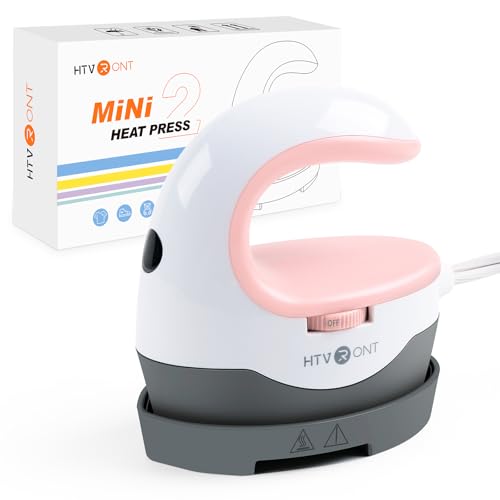 HTVRONT Heat Press Mini Heat Press Machine, Small Heat Press Portable Iron Press Machine for T Shirts, Hats, Heating Transfer Projects (Pink) - Image 1