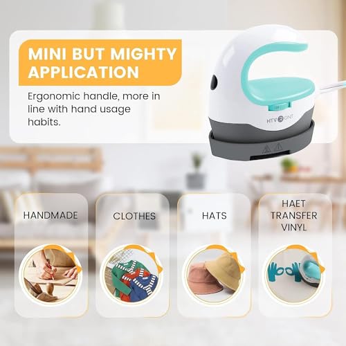 HTVRONT Heat Press Mini Heat Press Machine, Small Heat Press Portable Iron Press Machine for T Shirts, Hats, Heating Transfer Projects (Pink) - Image 4
