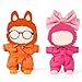 ARTST 2 Set 17cm Doll Clothes AccessoriesDoll Outfits for 17CM67inch Pink Butterfly hairbowGlassesPink Orange OverallsShoes - Image 2