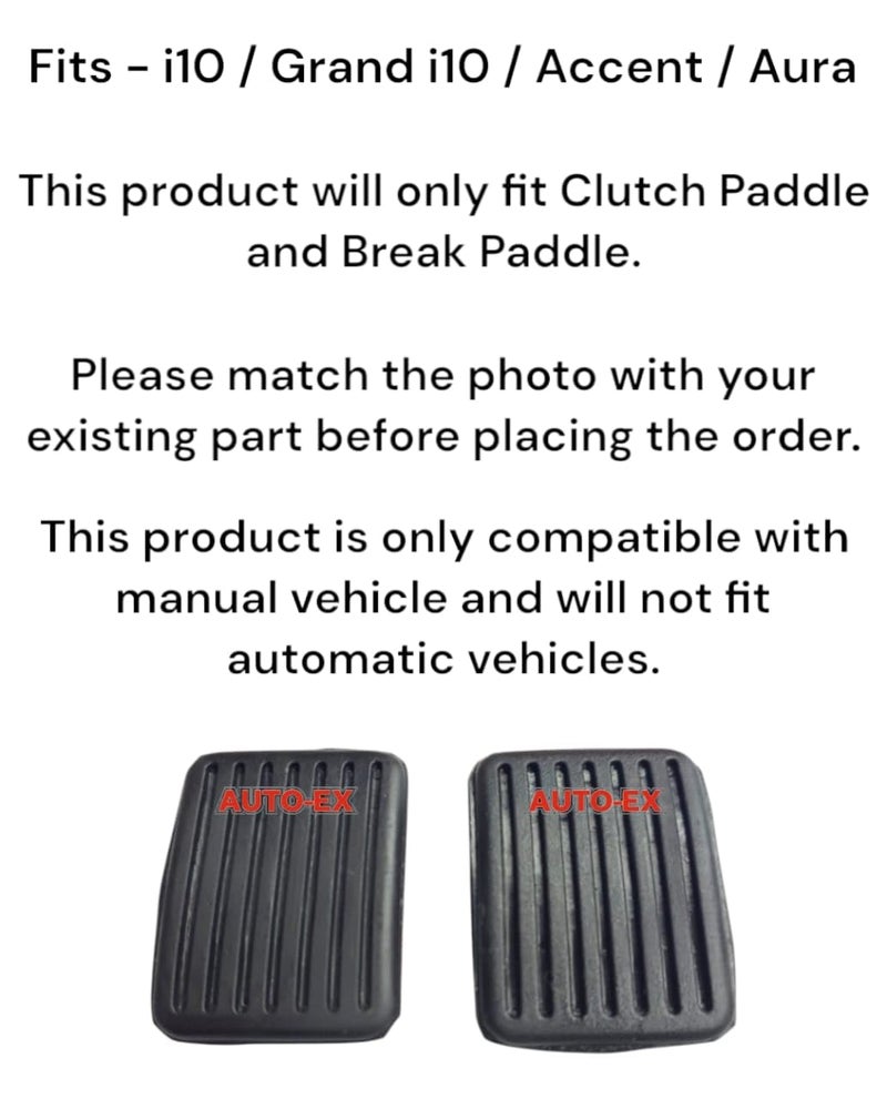 Auto-Ex Clutch Brake Paddle Rubber Cover Pedal Pad Rubber 2 Piece Compatible/Replacement For i10 / Grand i10 / Accent/Aura - Image 2