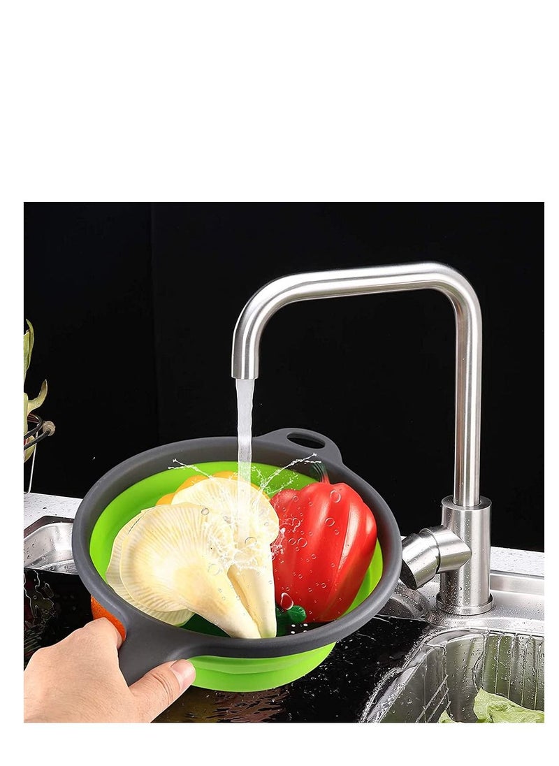 Y&D Collapsible Colander Silicone Strainer Folding Heat Resistant Collander Set Kitchen Small Veggie Wash Fruit Vegetable with Handles Pasta (2 Pack)  - Image 5