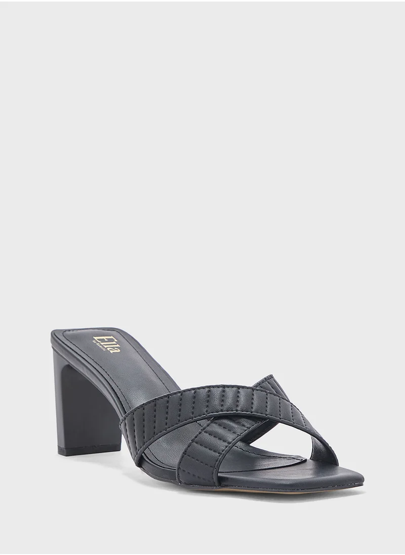 ايلا Cross Strap Mule Heel Sandal