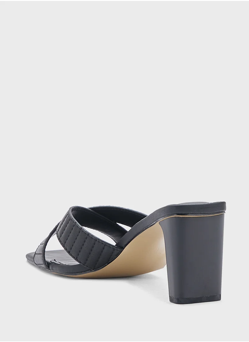 ELLA Cross Strap Mule Heel Sandal