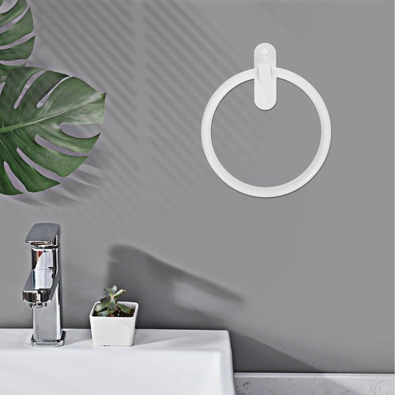 Space Aluminum Bathroom Hand Towel Ring Wall Mounted Holder Nordic Style Towel Rack And Washcloth - Image 5