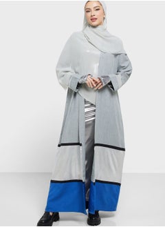 Colorblock Detail Abaya With Sheila
