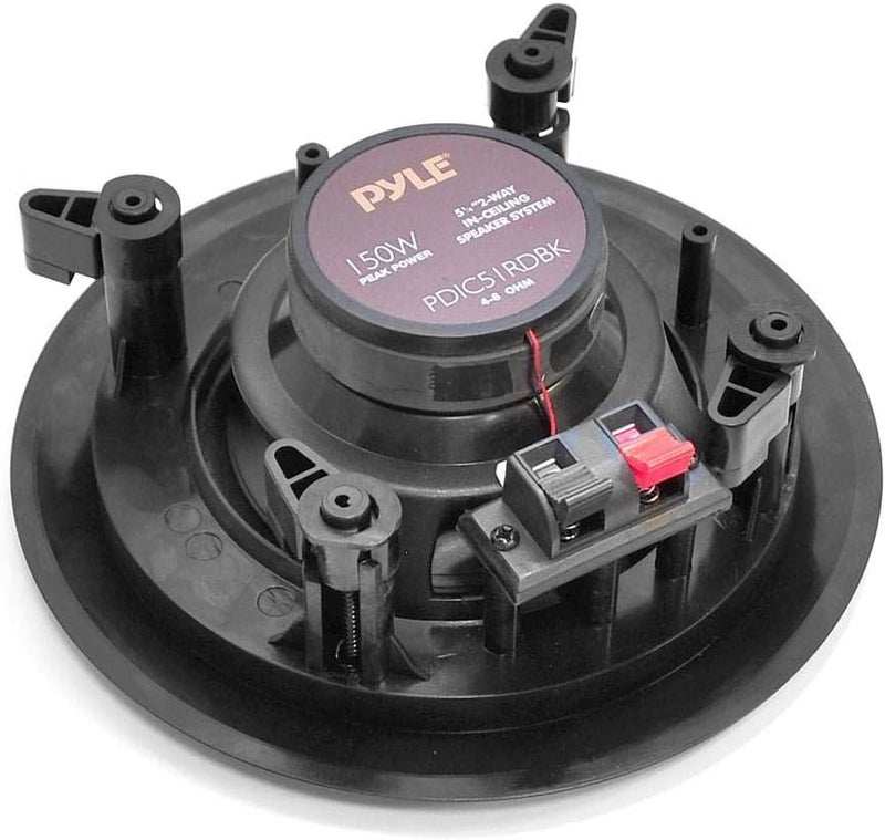 Pyle 8'' Ceiling Wall Mount Speakers-Pair of 2-Way Midbass Woofer Speaker 1/2'' Polymer Dome Tweeter Flush Design w/50Hz-20kHz Frequency Response&250 Watts Peak Easy Installation-Pyle PDIC81RDBK - Image 4