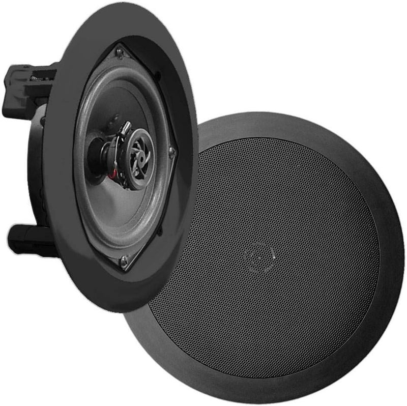 Pyle 8'' Ceiling Wall Mount Speakers-Pair of 2-Way Midbass Woofer Speaker 1/2'' Polymer Dome Tweeter Flush Design w/50Hz-20kHz Frequency Response&250 Watts Peak Easy Installation-Pyle PDIC81RDBK - Image 3
