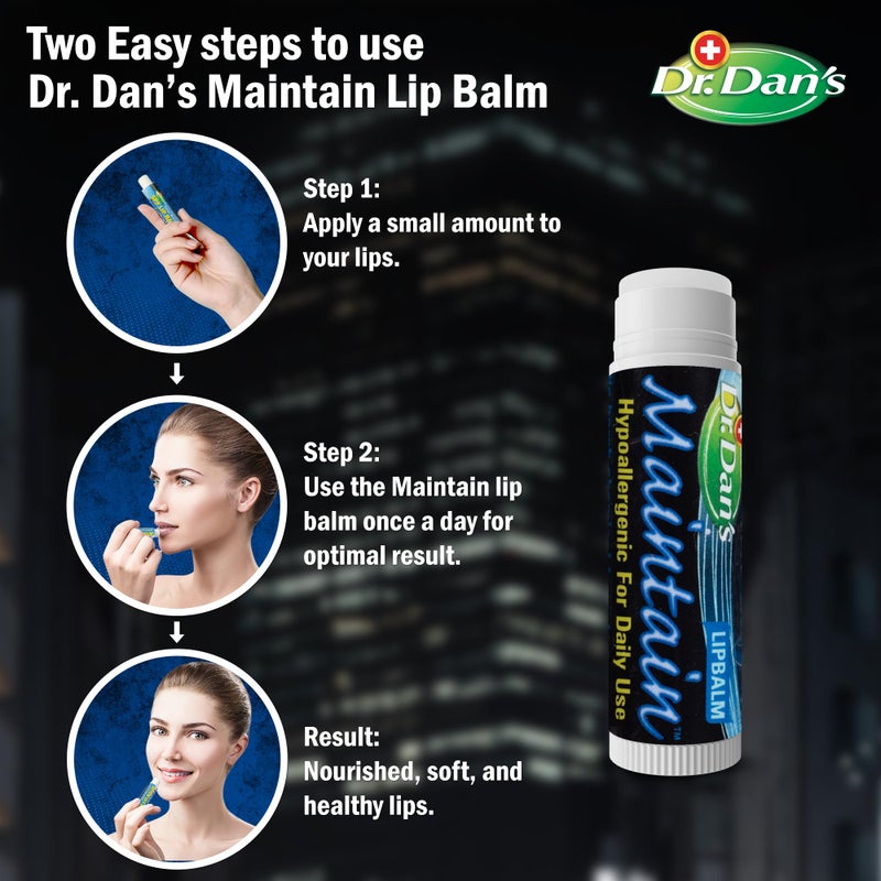 Dr. Dans Dr. Dan's Maintain Lip Balm - Perfect for Cortibalm Aftercare, Mild Ingredients & Beeswax, Vitamin E Enriched for Moisturizing Dry Lips, Ensures Smooth, Soft Feel, 1 Pack - Image 5