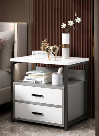 Bedside tables,Storage tables Modern Nightstand with metal frame, Side Table  with two drawers, suitable for bedroom living room - pzsku/Z63C413018992FE6F128FZ/45/_/1728358833/6d495336-497f-4f73-b3a3-ab276097f7d7