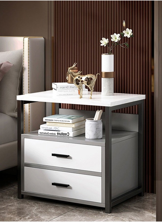 Bedside tables,Storage tables Modern Nightstand with metal frame, Side Table  with two drawers, suitable for bedroom living room