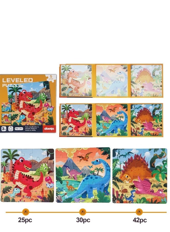 Magnetic Puzzles for Kids Ages 3-7, Dinosaur Themed Magnetic Travel Puzzles Toys, 3 Styles Dinosaur Wooden Jigsaw Puzzle Toys, Travel Games and Travel Toys, for Boys and Girls - Image 4