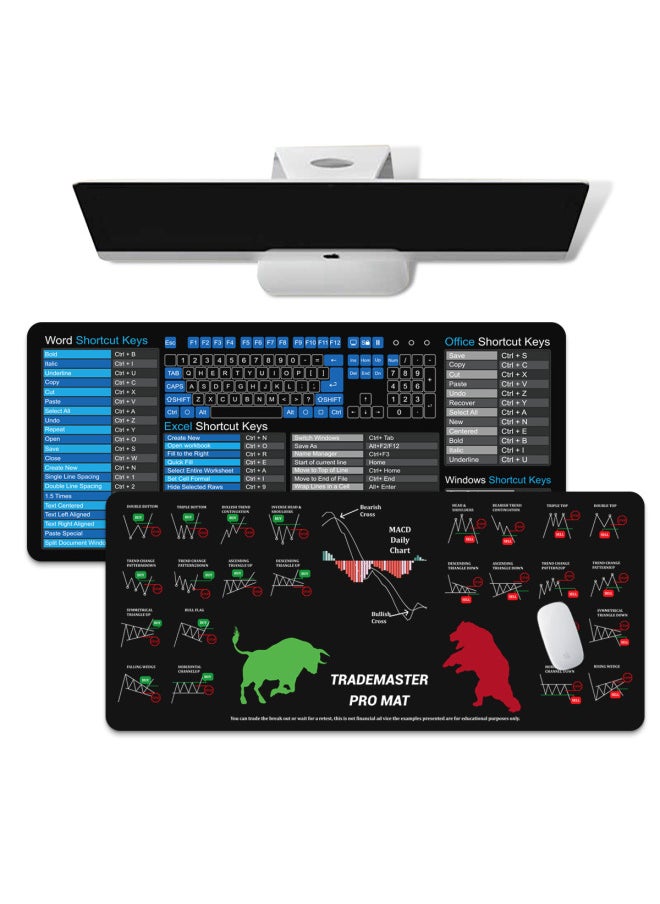 Generic - Full English Office Shortcut Mouse Pad CAD Commonly Used PS Software AI Multi-function Oversized Desktop Pad-Color:800*400*3mm-Pattern:TS1079 - Image 1
