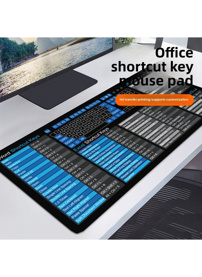 Generic - Full English Office Shortcut Mouse Pad CAD Commonly Used PS Software AI Multi-function Oversized Desktop Pad-Color:800*400*3mm-Pattern:TS1079 - Image 1
