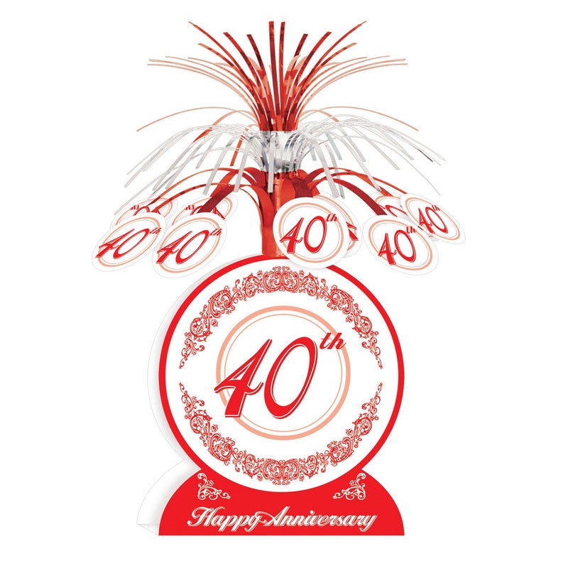 Beistle 40th Anniversary Centerpiece Party Accessory (1 count) (1/Pkg)