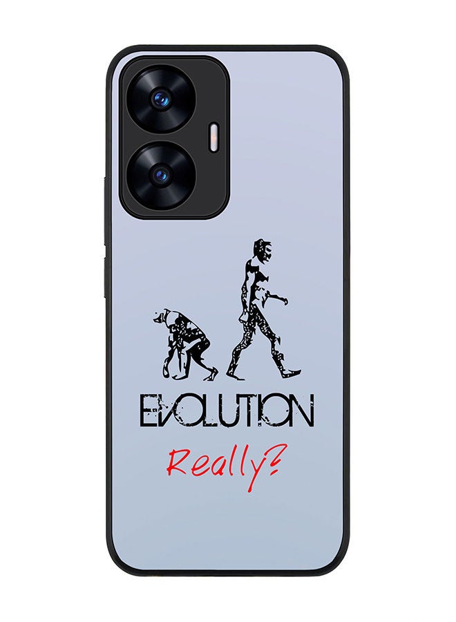 Stylizedd Rugged Black edge case for Realme C55 4G Slim fit Soft Case Flexible Rubber Edges Anti Drop TPU Gel Thin Cover -  Evolution Really (Blue) - Image 1