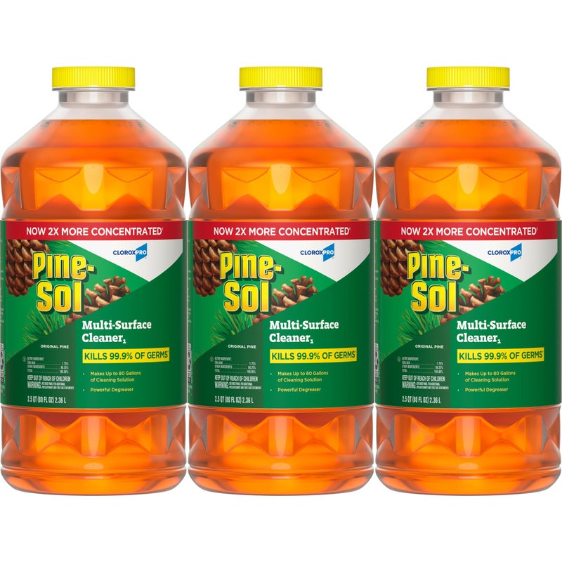 Pine Sol CloroxPro Pine-Sol Multi-Surface Cleaner, All Purpose Cleaner, Original Pine, 80 Fluid Ounces, Pack of 3 (60606) (Package May vary) - Image 1