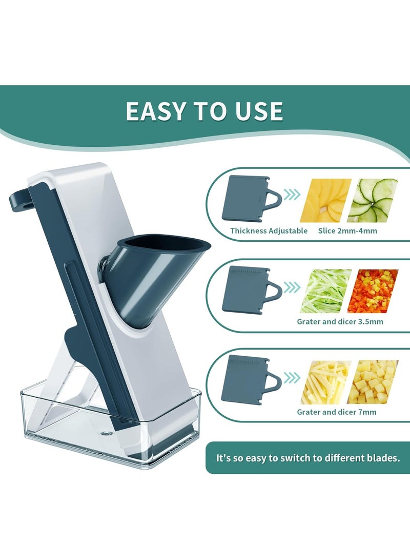 Arabest 4-in-1 Multifunctional Mandoline Slicer, Stainless Steel & Plastic Vegetable Cutter for Fast Meal Prep, Kitchen Essential for Home Cooks, Housewives & Busy Professionals - Image 4