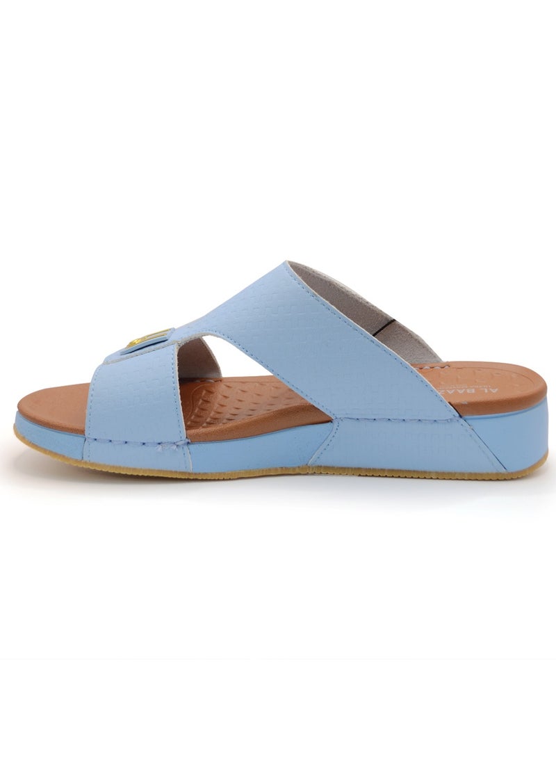 AL BAAZ Al Baaz Light Blue Arabic Sandals for Men - Traditional Leather Men Sandals  - Image 2