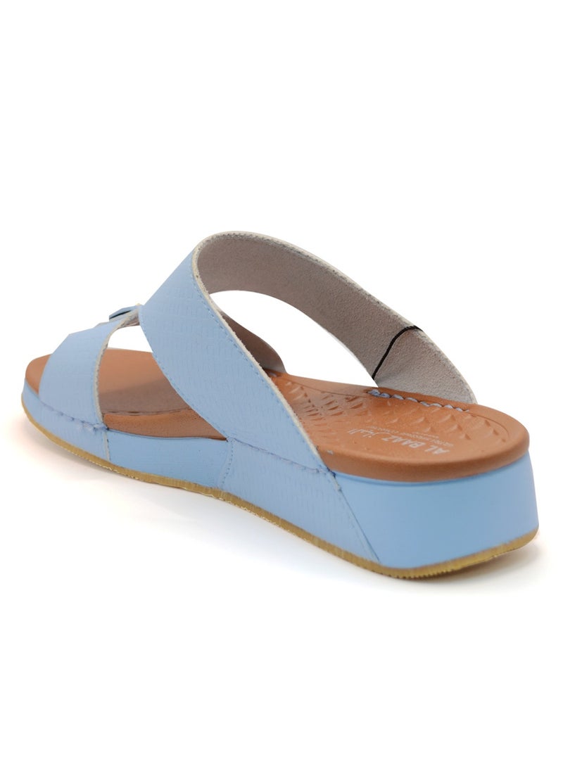 AL BAAZ Al Baaz Light Blue Arabic Sandals for Men - Traditional Leather Men Sandals  - Image 3
