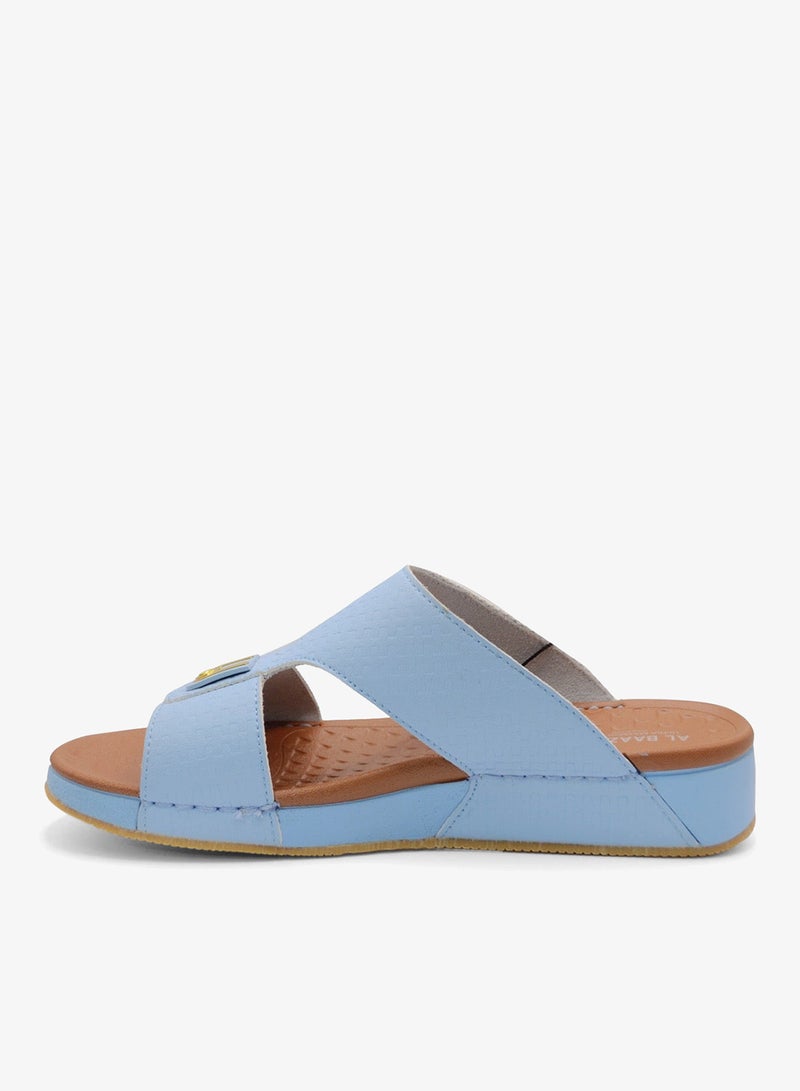 Al Baaz Light Blue Arabic Sandals for Men - Traditional Leather Men Sandals - Image 1