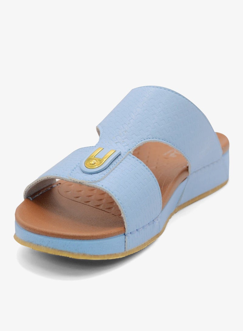 Al Baaz Light Blue Arabic Sandals for Men - Traditional Leather Men Sandals - Image 2