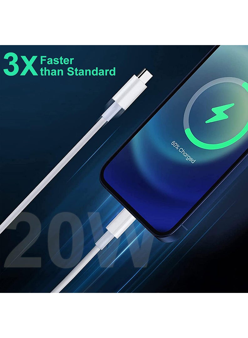 Theodor Pack of 2 USB C to Lightning Cable, Fast Charger USB C iPhone Charger Cable Type C to Lightning Cable (2-Meter)-White  - Image 2