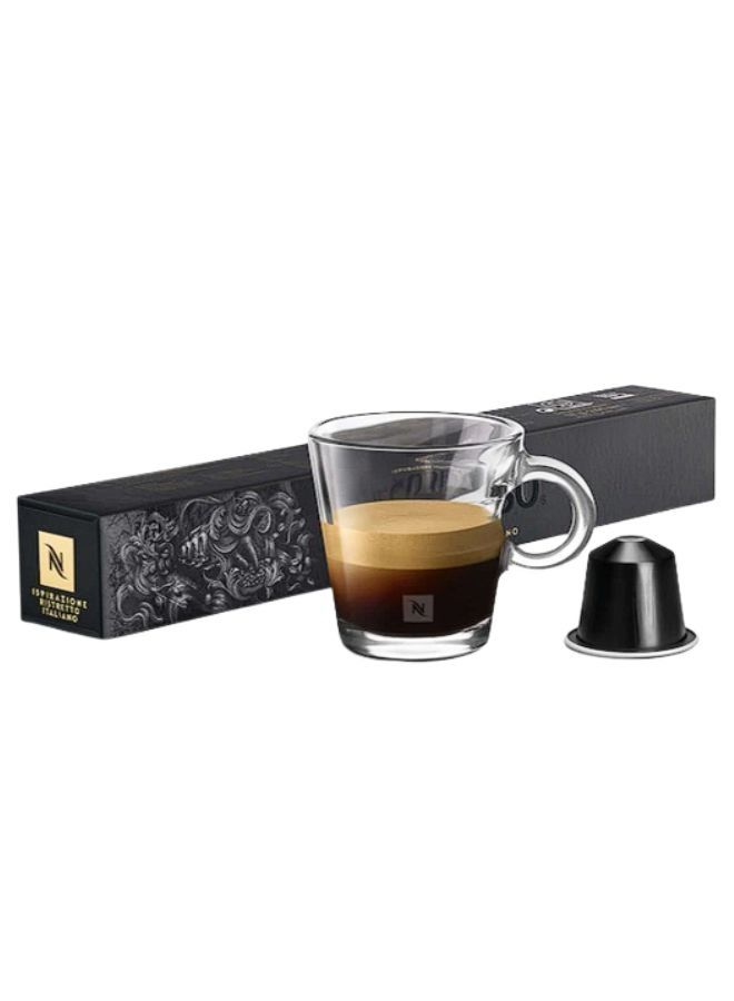 نسبرسو نسبريسو إسبيراتزيوني إيتاليانا ريستريتو ، اوريجينال لاين دارك روست اسبريسو ، 10 كبسولات قهوة في عبوة واحدة ، الكثافة 10 - Image 1