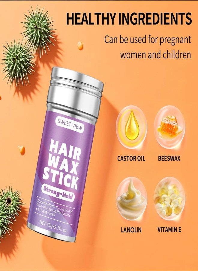 SWEET VIEW Boar Bristle Slick Back Hair Brush & Hair Wax Stick for Smooth Flyaways, Frizz, Sleek Ponytail, Buns and Edge Baby Hair, Styling Accessories for Girls, Kids and Women - Image 2