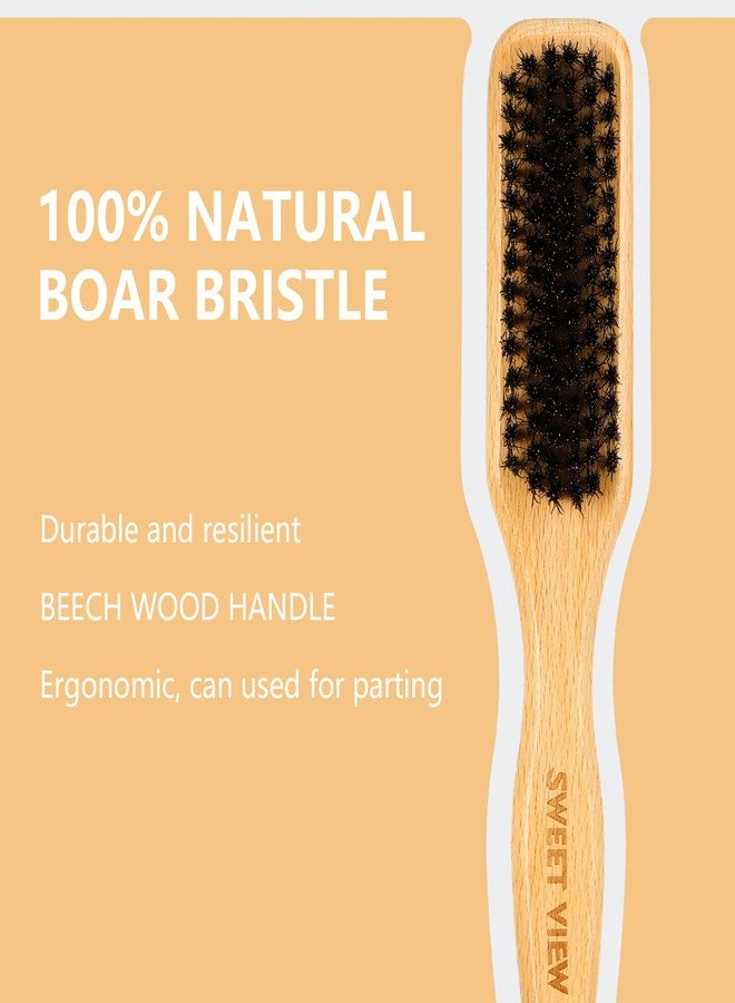 SWEET VIEW Boar Bristle Slick Back Hair Brush & Hair Wax Stick for Smooth Flyaways, Frizz, Sleek Ponytail, Buns and Edge Baby Hair, Styling Accessories for Girls, Kids and Women - Image 5