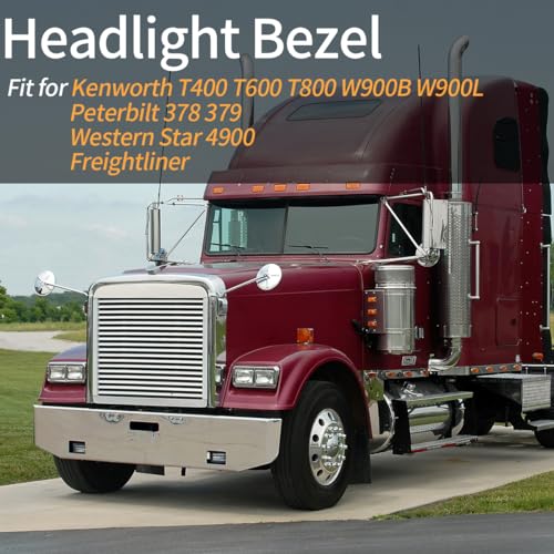 LEAVAN Dual Rectangular 2X for 4x6 Light Headlight Bezel with 12" Amber LED Light Strip for Kenworth T400 T600 T800 W900B W900L Peterbilt 378 379 Western Star 4900 Trucks (Clear Lens/White LED) - Image 5
