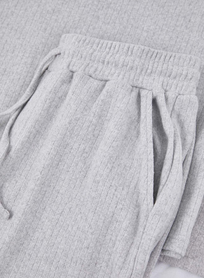 trendyol Gray Regular Fit Pocket Detail Label Detail Soft Button Thick Knitted Pajama Set - Image 2