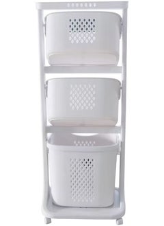 Dream Zone 3-Tier Laundry Basket with Wheel Rolling Laundry Sorter Hamper for Kitchen Bedroom Bathroom  - Image 1