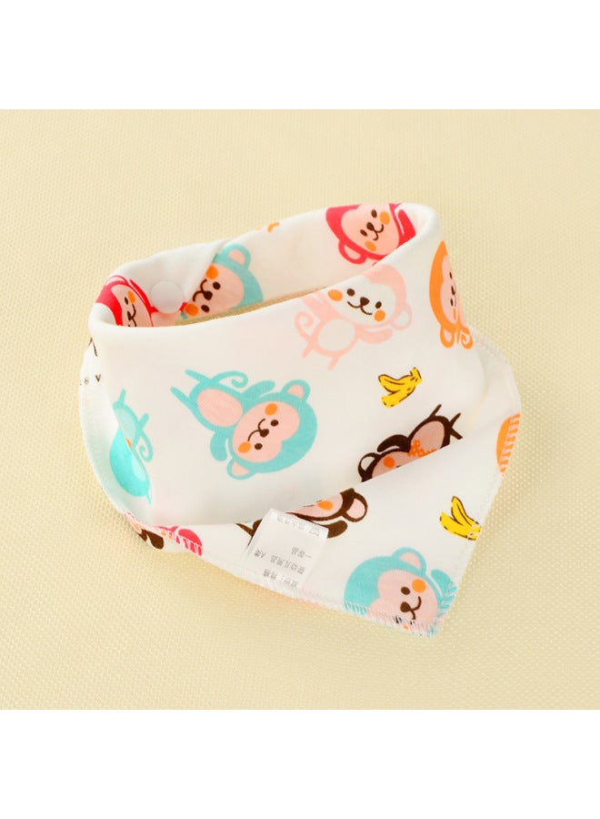 Baby's Towel Baby's Pure Cotton Triangle Towel Double Layer Cartoon Printed Baby's Triangle Towel Children's Bib