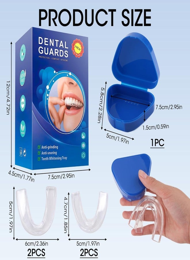 Buildcon 2 Pairs Night Guards for Teeth Grinding, Comfort Fit Mouth Guard for Teeth Clenching, Reusable Teeth Guard for Nighttime Protection, Travel-Friendly Dental Protection - Image 2