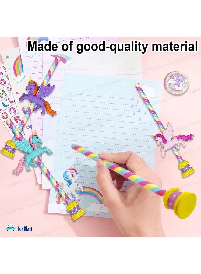 FunBlast Unicorn Stationary Set, Kids Stationary Set, Unicorn Return Gifts for Girls, Unicorn Pencil, Erasers and Sharpeners for Kids - School Stationary Kit, Return Gifts for Kids (Multicolor) - Image 5