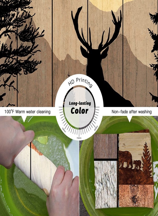 Witzest Farmhouse Rustic Deer Small Shower Stall Curtain Size 36" x 72", Forest Woodland Cabin Narrow Stand up Shower Curtains for Bathroom Decor Polyester Fabric Set - Image 5
